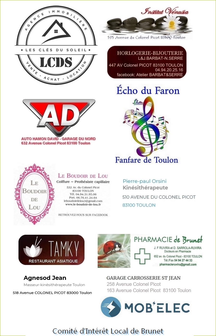 Commerçants et associations du CIL Brunet Commerçants et associations du CIL Brunet